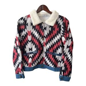 Misslook Aztec Print Button Down Jacket Size M Women NWOT